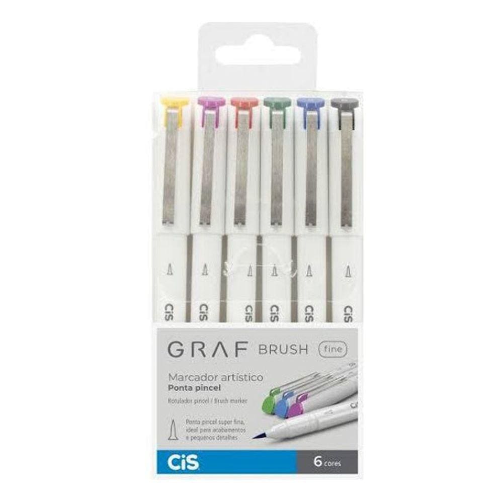 Caneta Cis Graf Brush Fine Com 06 Unidades