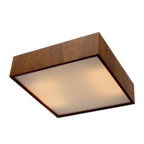 Plafon Quadrado Madeira 40X40Cm 4 Luzes