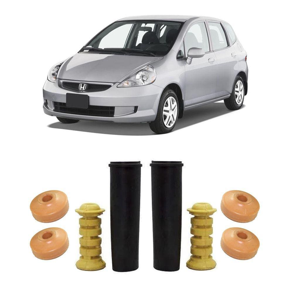 Batente Coxim + Guarda Pó Traseiro Fit 2005 2006 2007 2008