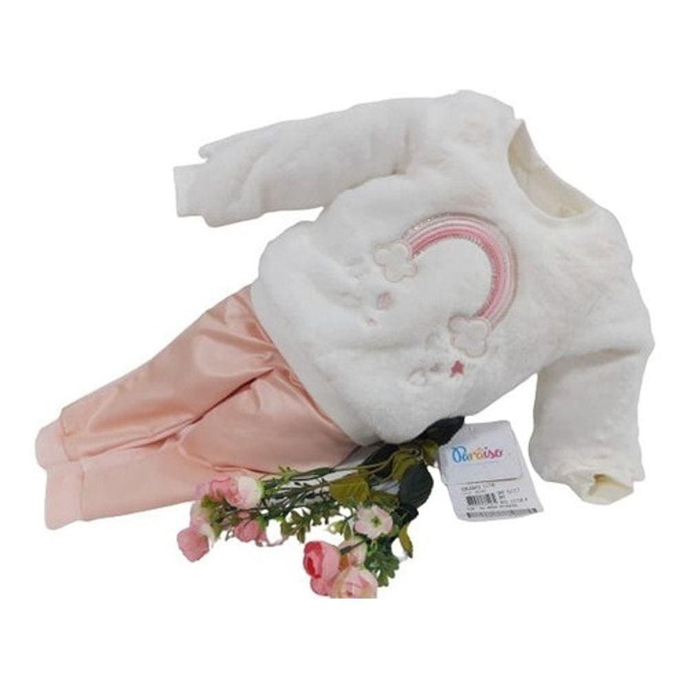 Conjunto Bebe Menina Paraiso Inverno Blusa Forrada Cod 11718