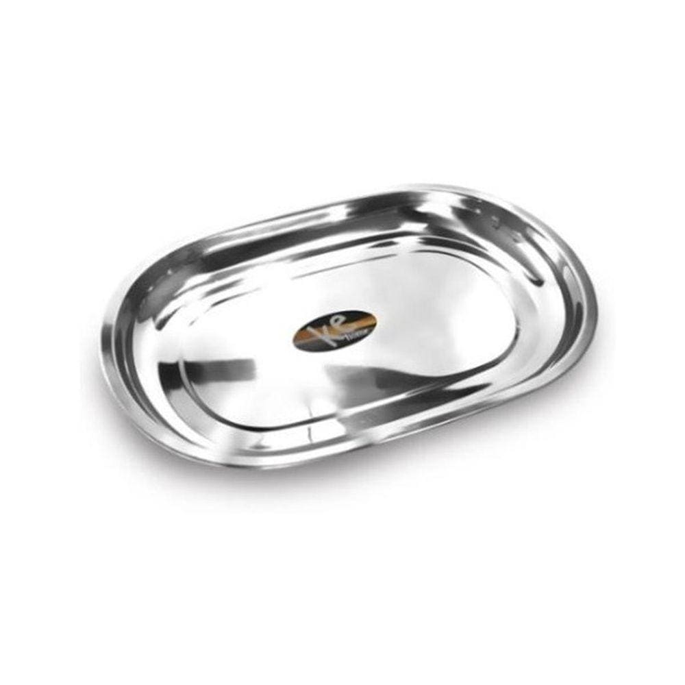 Baixela Oval Em Aço Inox Bandeja Com 28 Cm Ke Home