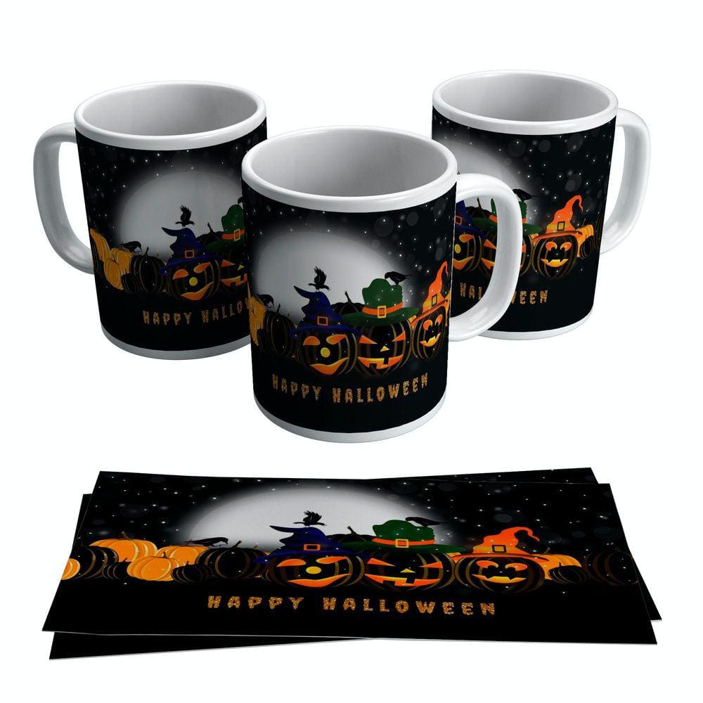 Caneca Dia Das Bruxas Happy Halloween Abóbora 325ml
