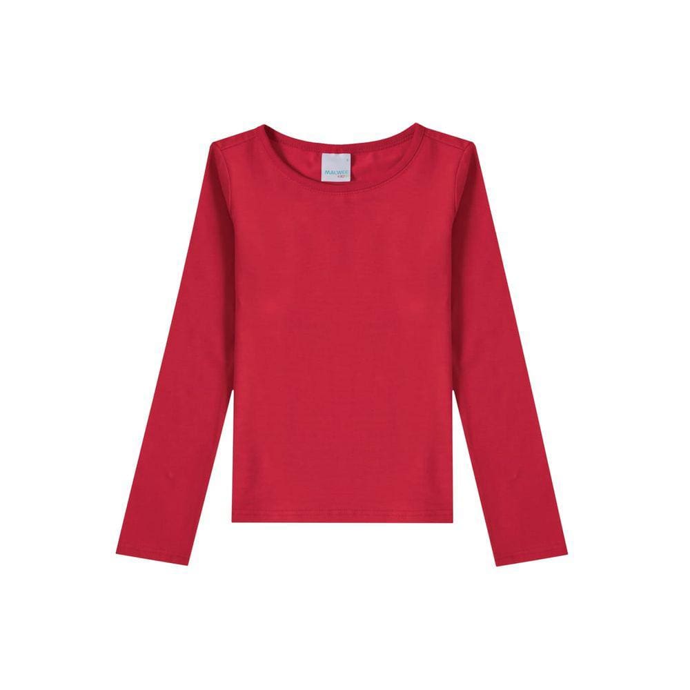 Blusa Infantil Menina Decote Redondo Malha Cotton Light ML Malwee Kids