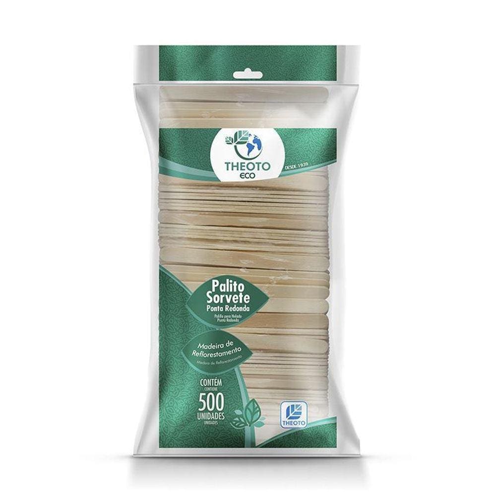 Palito De Madeira Para Picolé 500 Unidades