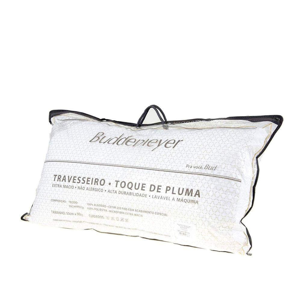 Travesseiro Toque De Pluma 50X90Cm Branco Buddemeyer