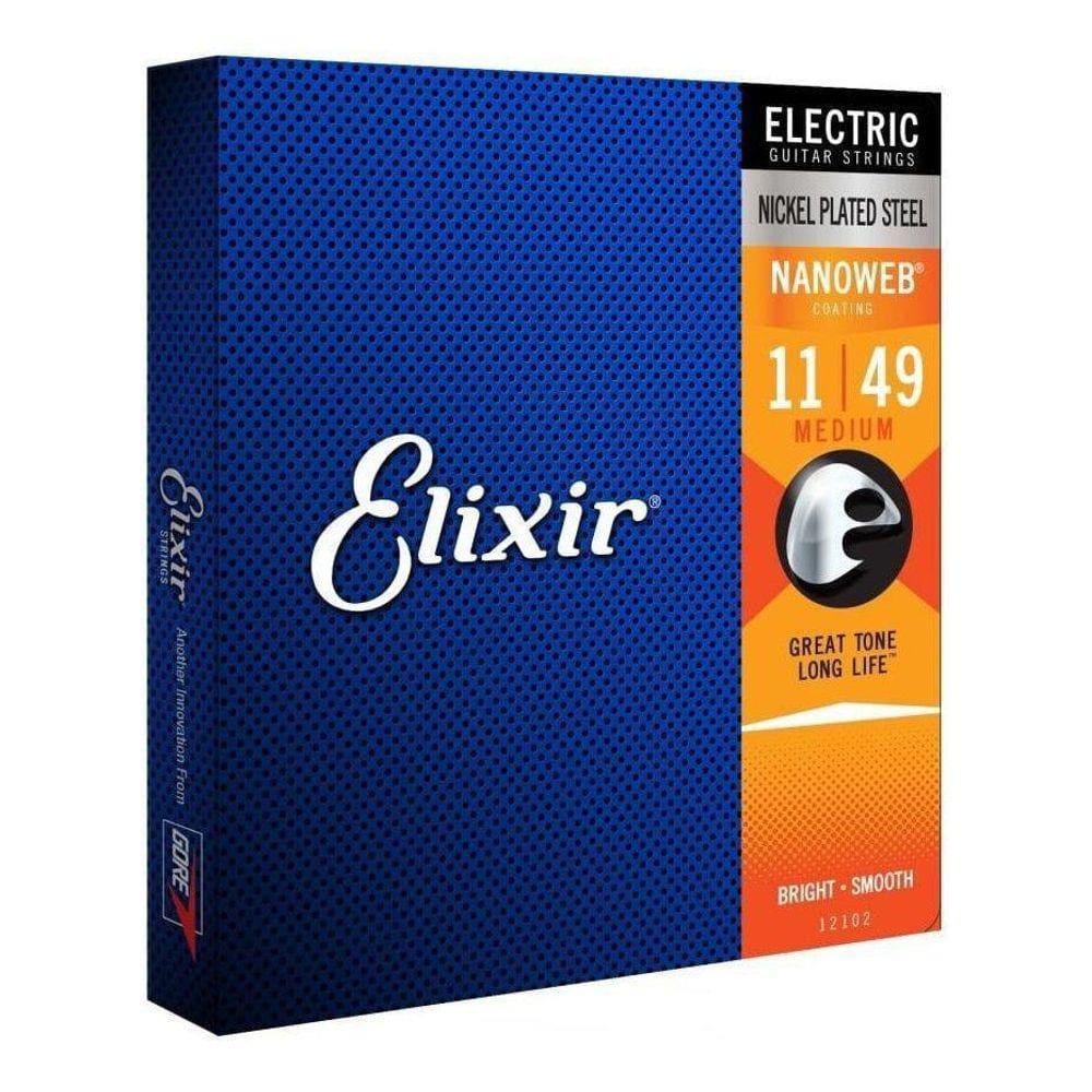 Encordoamento Para Guitarra Elixir .011 Níquel Nanoweb 12027