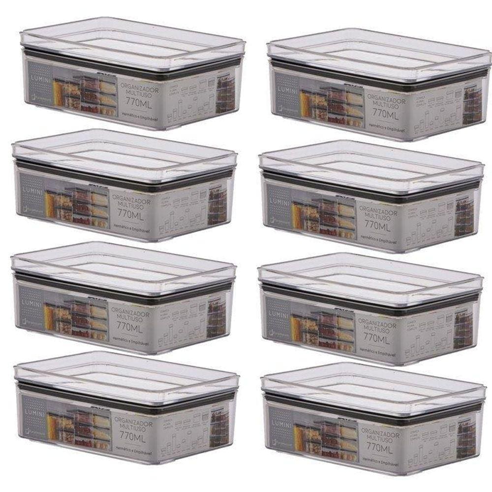 Kit 8 Pote Organizador Multiuso 770 Ml