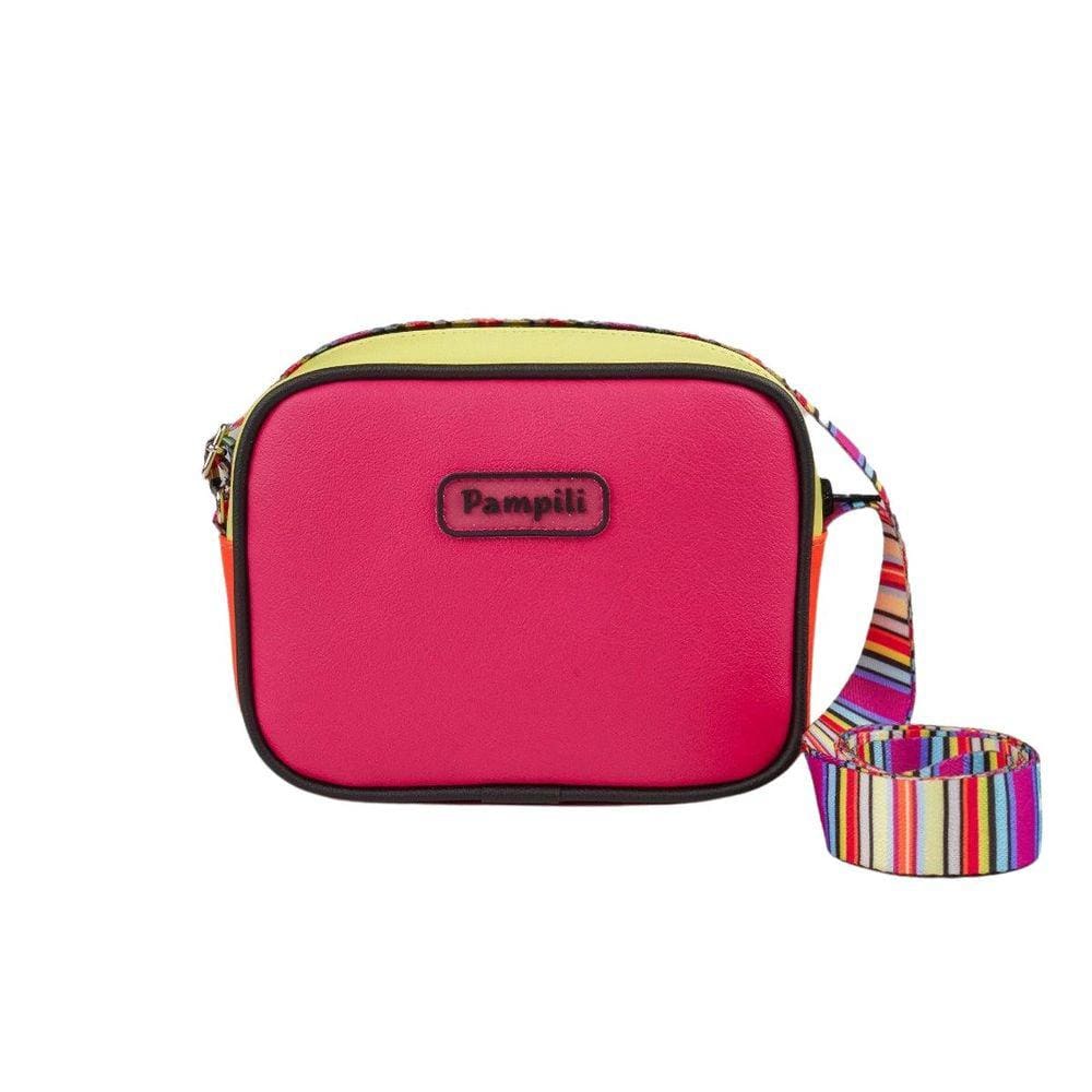 Bolsa Tiracolo Infantil Com Alça Listrada Colorida Pink