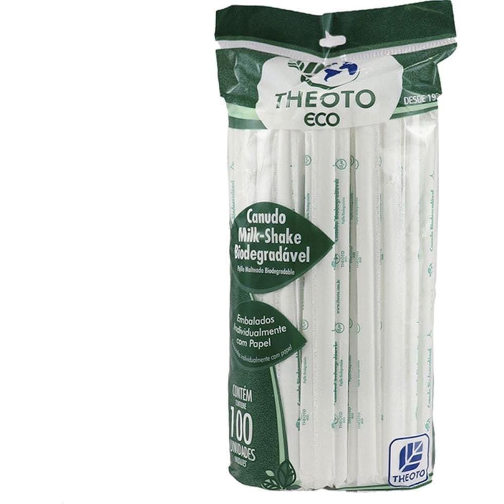 Canudo Biodegradavel 8X21Cm Milk Shake Emb.Individu