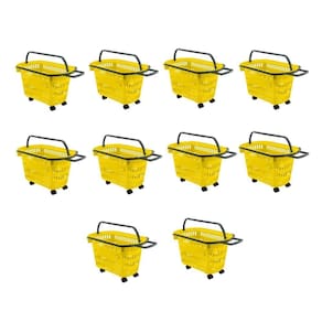 Cesto de Compras D300 Dellaplast 30l Com Rodas Amarelo Kit10