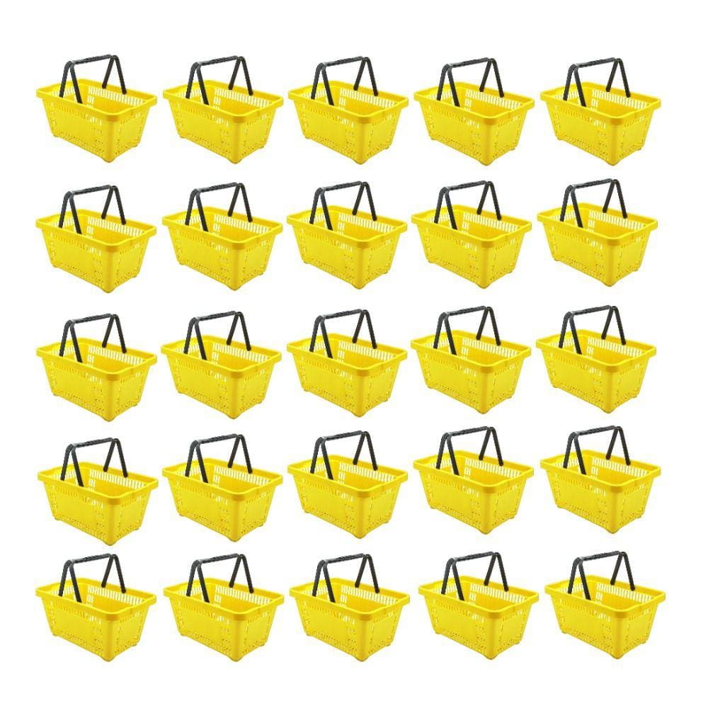 Cesto de Compras D100 Dellaplast 16l 45x29x19 Amarelo Kit 25