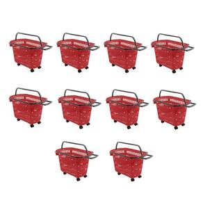 Cesto de Compras D300 Dellaplast 30l Com Rodas Vermelho Kt10