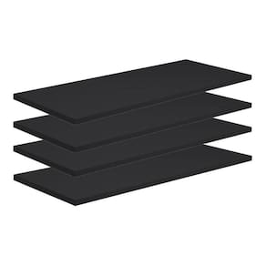 Kit 4 Prateleiras 60X25 Mdf Preto Com Instalação Flutuante