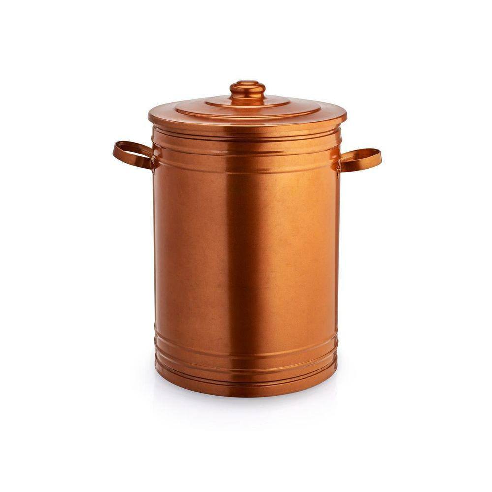 Lixeira 30 Litros Rose Gold Lata De Lixo Com Tampa Cobre