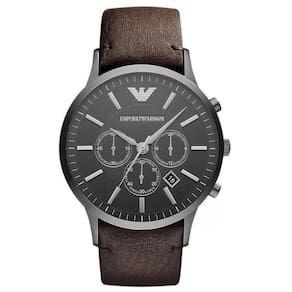 Relógio Empório Armani Masculino Em Couro Preto Ar2462
