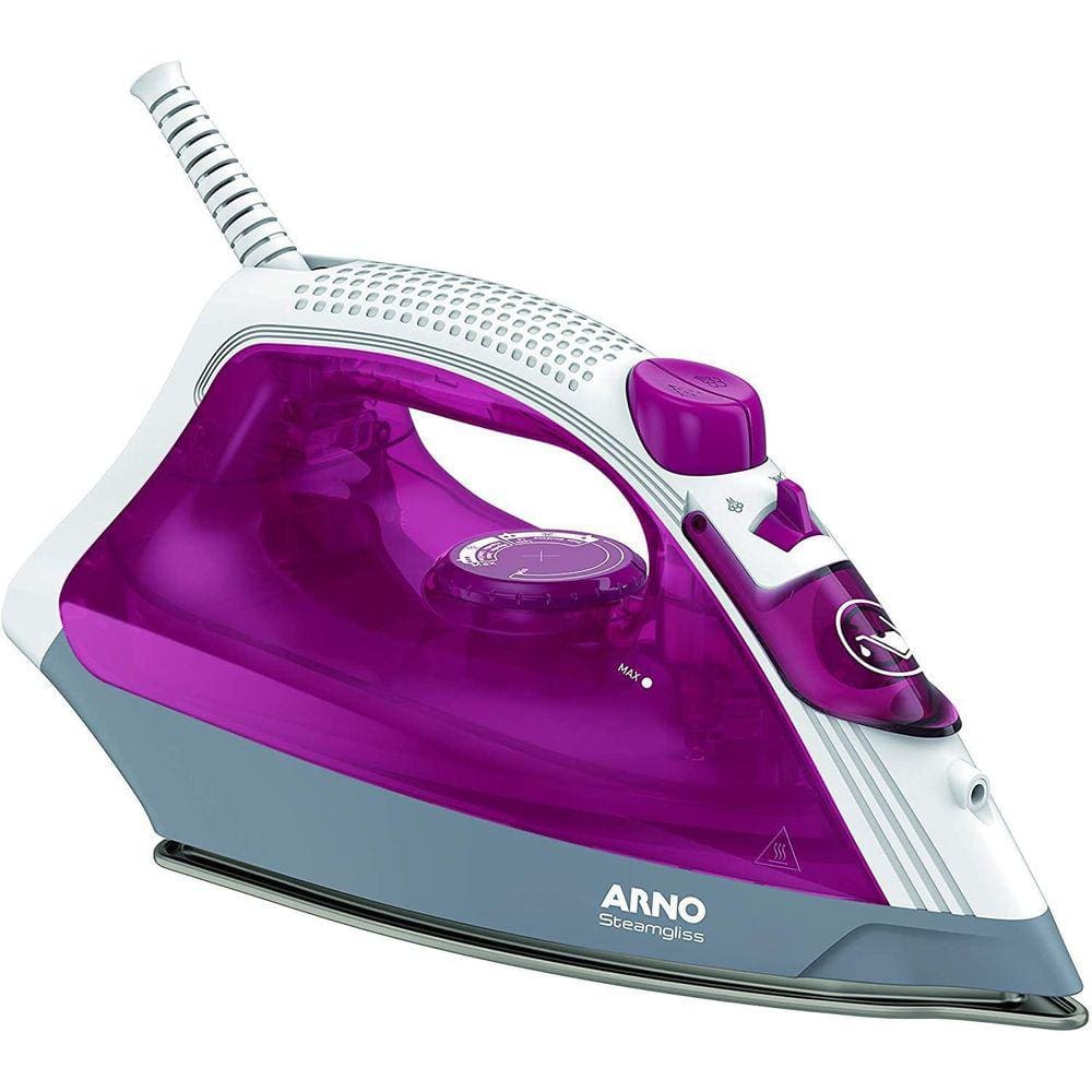 Ferro A Vapor Elétrico Steamgliss Base Cerâmica 110V Rosa