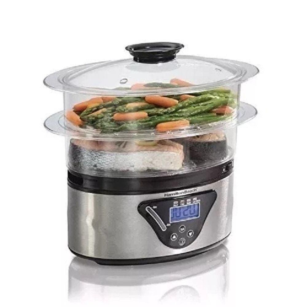 Panela De Vapor Elétrica Hamilton Beach 800W 5,2L Timer 220V