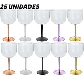 Kit 25 Taças Para Gin Drink Cristal Acrilico 550Ml