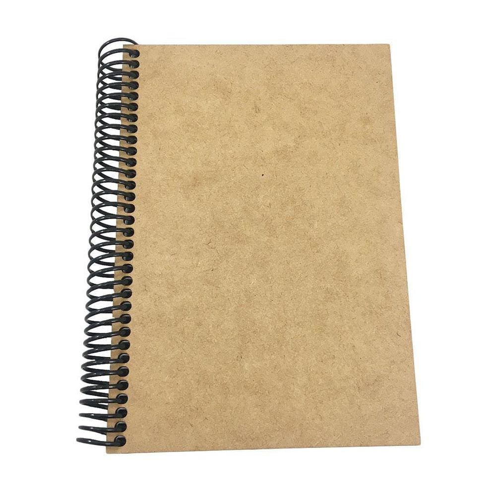 Caderno Capa Mdf Lisa Tamanho M 1/4 - 96 Folhas 20X14 Cm