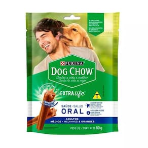 Petisco Extra Life Dog Chow Saúde Oral Médio/Grande 80Gr