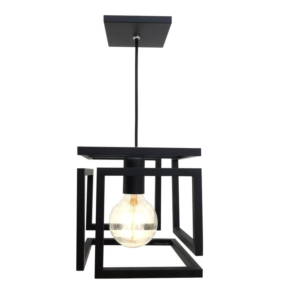 Pendente Infinity Alumínio Preto +Lâmpada Filamento G95 220V