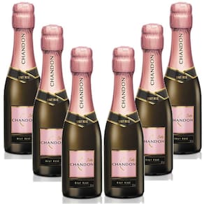 Kit 06 Unidades Mini Espumante Chandon Baby Brut Rosé 187Ml