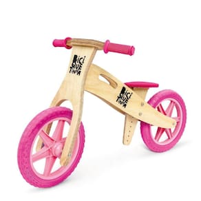 Bicicleta De Equilíbrio Sem Pedal Wooden Rosa
