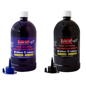 Kit 2 L de tinta para pincel de quadro branco azul e preto