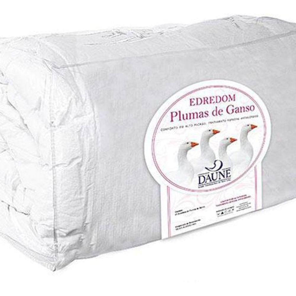Edredom Plumas De Ganso 290X260Cm Daune Antialérgico Branco