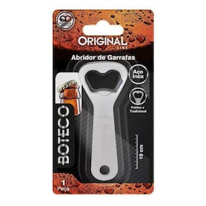 Abridor de Garrafa 10 Cm Aço Inox Chato Boteco - 117950