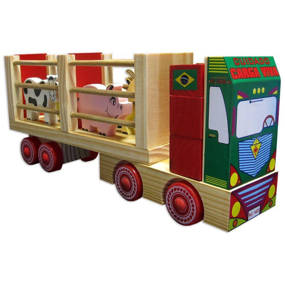 Caminhão de Brinquedo Boiadeirinho Em Madeira MDF