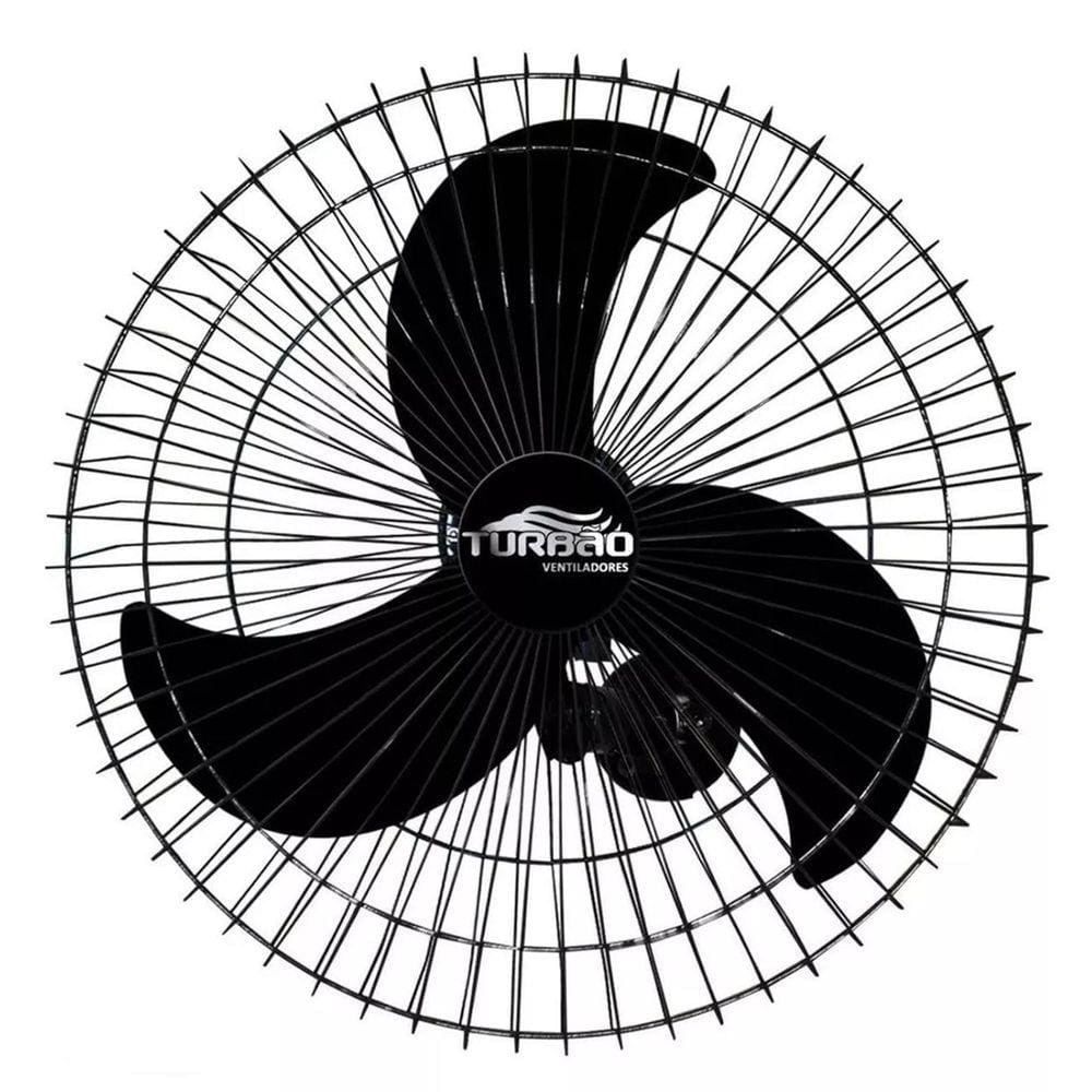 Ventilador De Parede Oscilante 60cm Preto Turbão 200W Bivolt