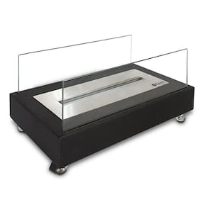 Lareira Eco A Álcool Classe A Portátil Aço Preta 40Cm