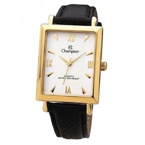 Relógio Champion Dourado Pulseira De Couro Feminino Ch20208J
