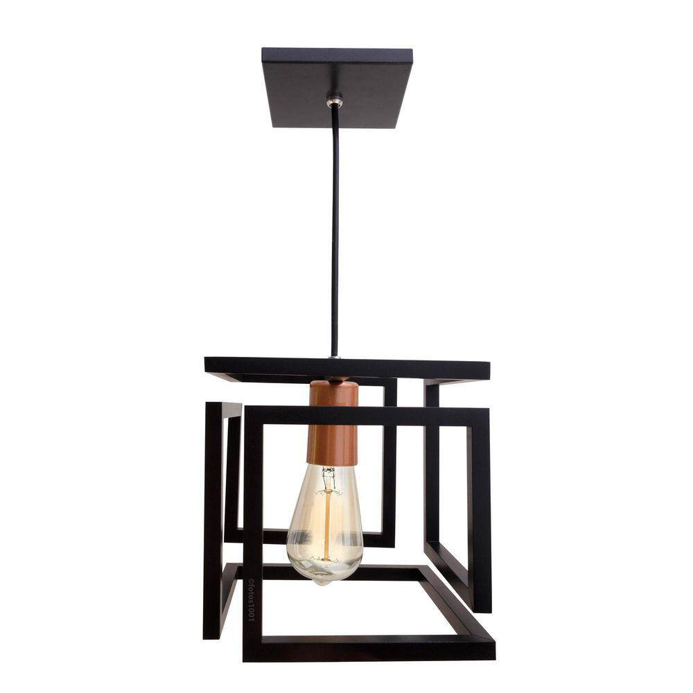 Pendente Infinity Preto Cobre +Lâmpada Filamento Led 110V