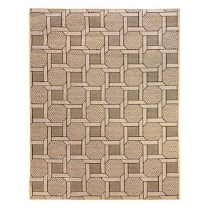 Tapete Sala Moderno Geometrico Corrente 100X150 Cm Bege 72