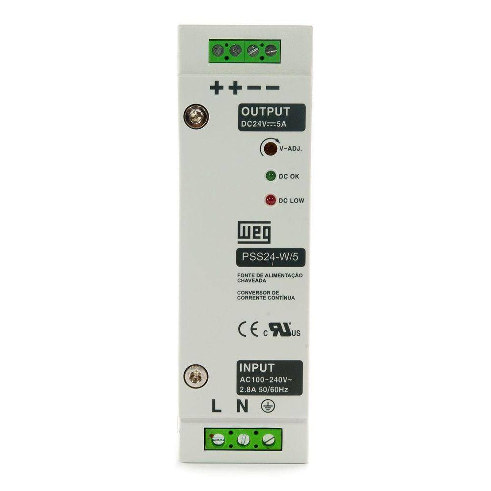 Fonte 5A Chaveada 70W 24Vcc Pss24-W/5 Weg - 13108206