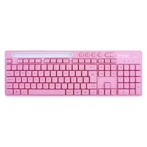 Teclado Gamer Rosa Usb Smart Suport Escritório Home Office