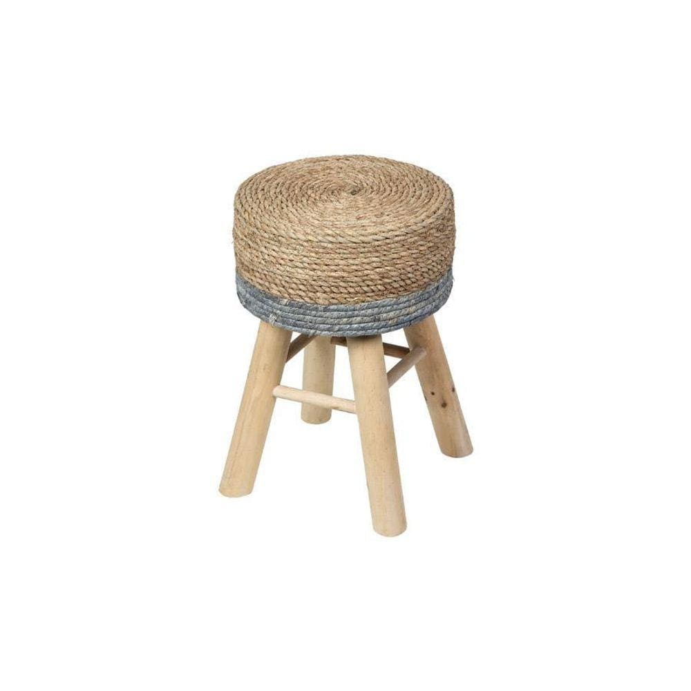 Puff Boxbit Phi Em Fibra Natural E Base De Madeira Natural