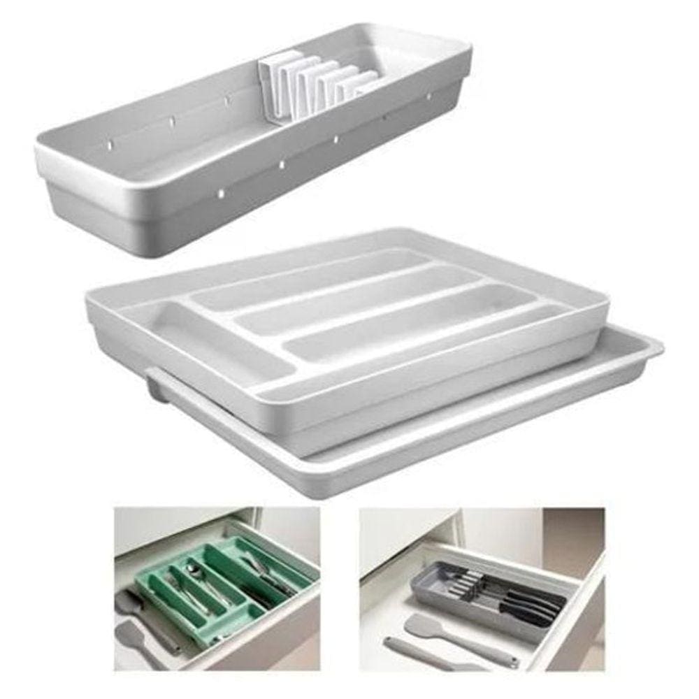 Organizador Gavetas Talheres Extensor Porta Facas Logic Kit