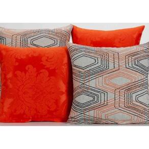 Kit 4 Almofadas Decorativas Para Sofá Estampa Laranja
