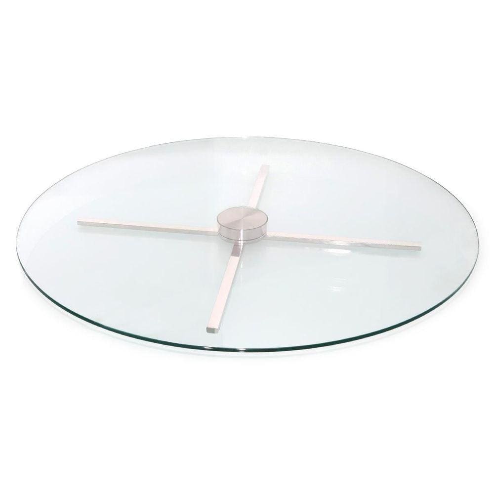 Centro De Mesa Giratório De Vidro E Inox304 Evolution 70Cm