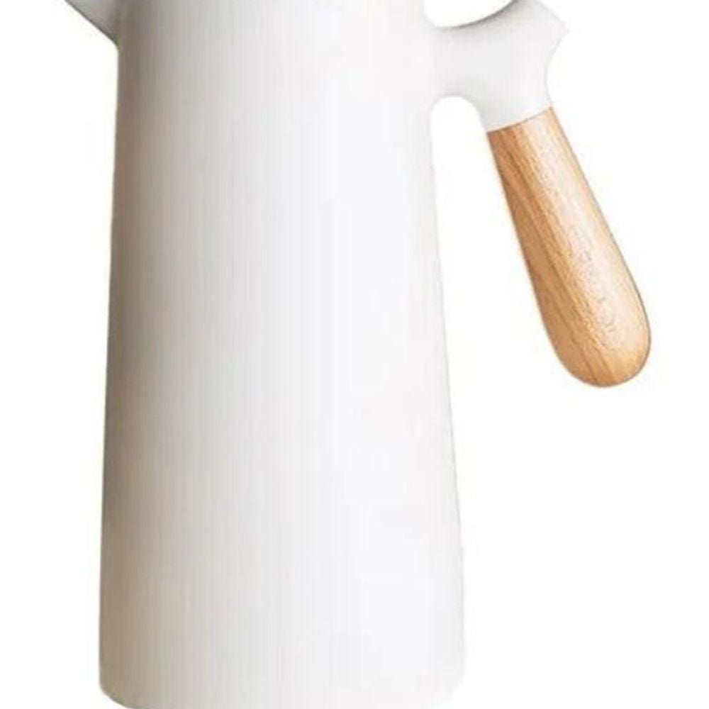 Garrafa Térmica Bon Gourmet Cabo Em Madeira 1L Branca