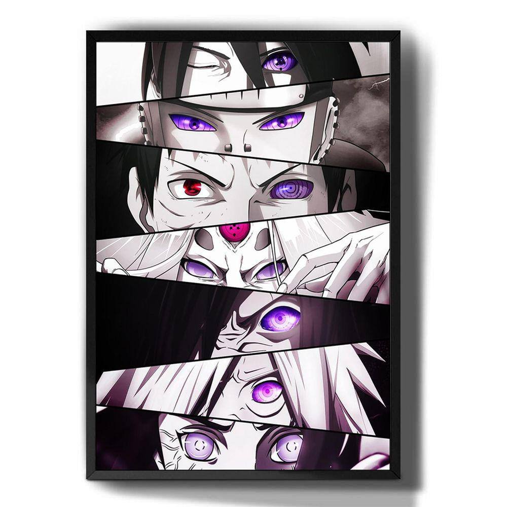 Quadro decorativo A4 Naruto desenho a lapis