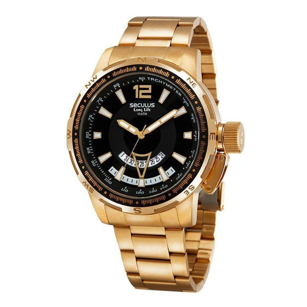 Relógio Seulus Long Life Dourado 44000Gpsvda1