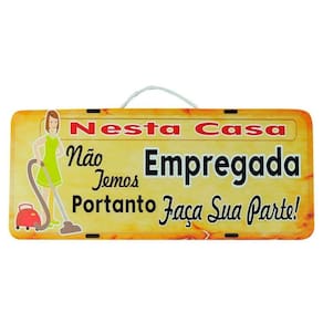 Placa De Carro ativa Em Madeira Sem Empregada Faça Sua Parte