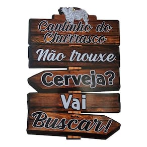 Placa ativa De Parede Madeira Bbq Não Trouxe Cerveja