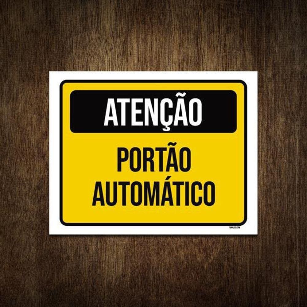 Placa Condomínio Aviso Portão Automático 27X35