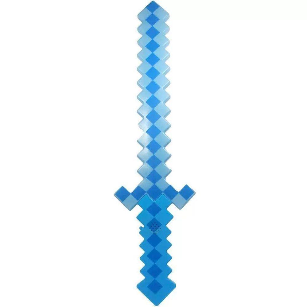 Brinquedo Espada Pixel Minecraft 58Cm Som E Luz - Azul Nº31