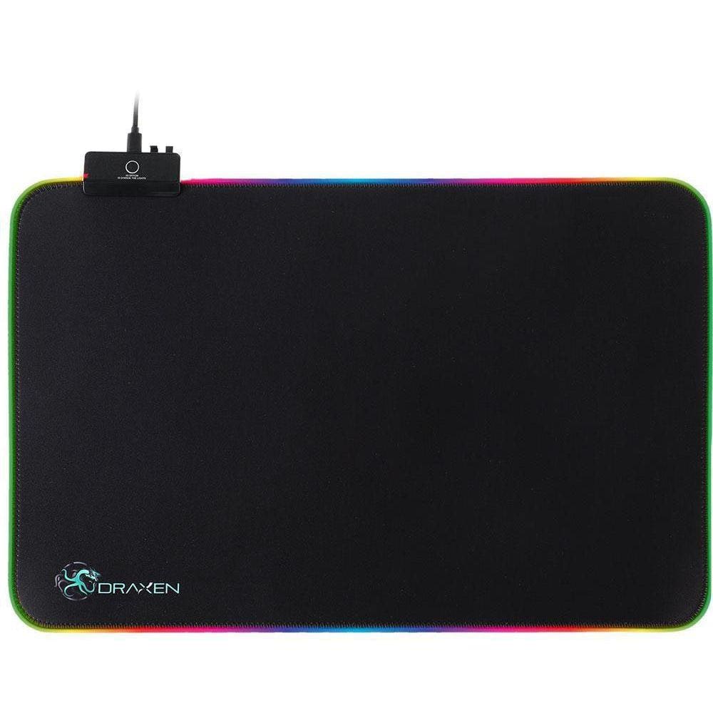 Mouse Pad Gamer Dn41 300X450X4Mm Preto Rgb Mode Draxen